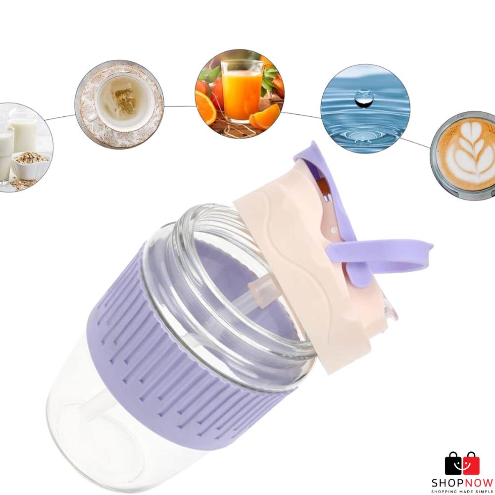 Dual Drinking Glass with Rubber Sleeve