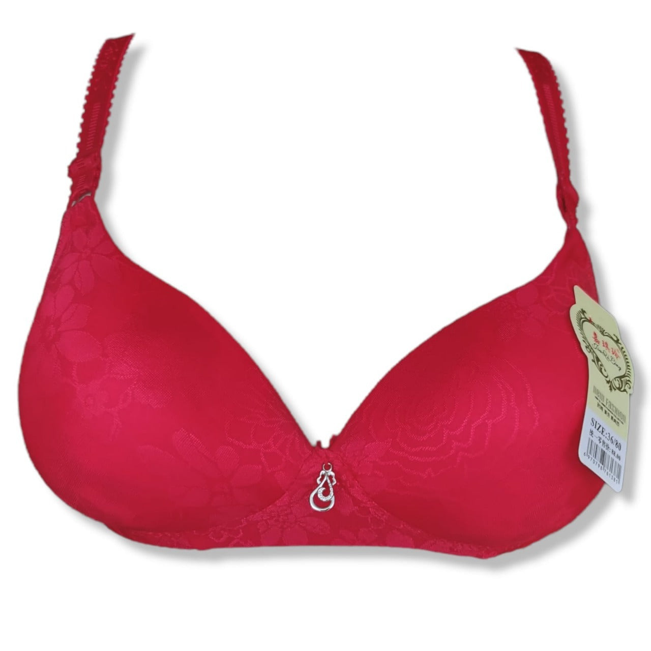 Soft Double Padded Embossed Silk Bra