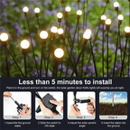 10 Lights - LED Solar Powered Firefly Lights Outdoor Waterproof