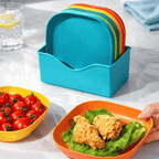 10 Plate with Stand Food Grade Plate Plastic Multi Function