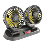 12v Car Dashboard Cooling Fan, Dual Head Fan 360 Degree Rotation Fan for Cars