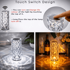 16 Color Crystal Diamond Table Lamp Changing Touch Lamp USB Romantic Rose Diamond