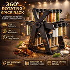 18 Empty Jar Spice Rack – Revolving Kitchen Organizer