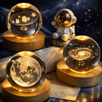 1 Pc USB LED Galaxy Crystal Ball Lamp | 3D Planet Moon Night Light | Bedroom & Party Home Decor