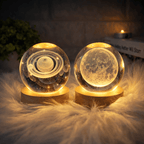 1 Pc USB LED Galaxy Crystal Ball Lamp | 3D Planet Moon Night Light | Bedroom & Party Home Decor