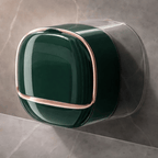 1Pc Wall Mounted Soap Holder With Drain Tray (Random Color)