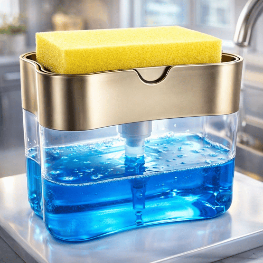 2-in-1 Kitchen Soap Pump Holder Sponge Dispenser