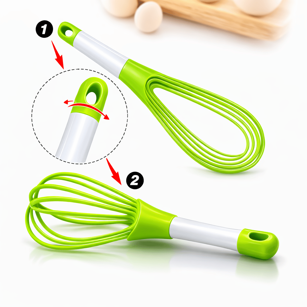 2-in-1 Twist Silicone Whisk Multifunction Egg Beater Foldable Milk