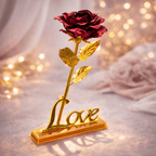 24K Gold Plated Rose With Love Stand Premium Gift Box Love Stand Valentines Gift