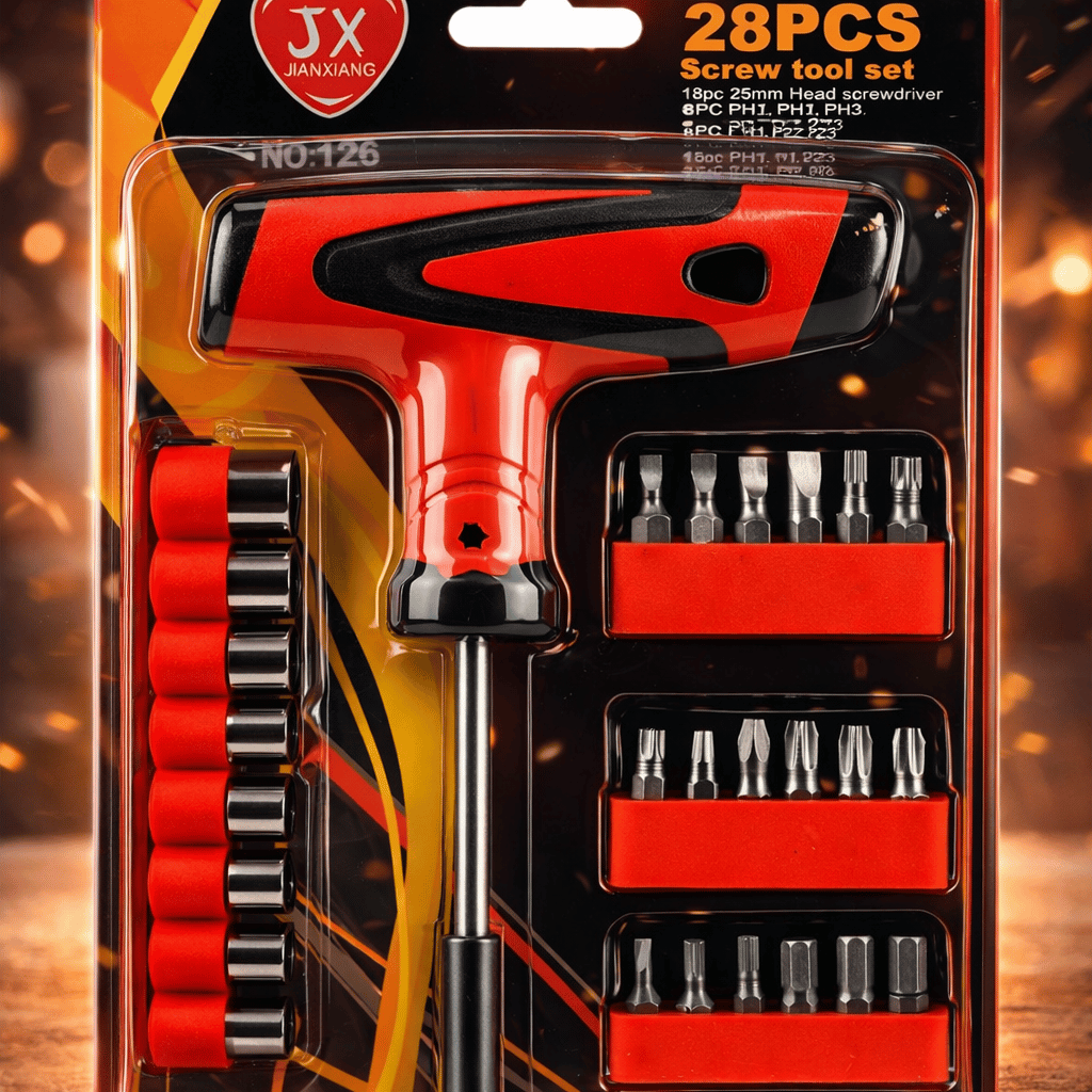28‑Pcs Screw Tool Set | High‑Quality Screwdrivers & Bits | Durable Repair & Assembly Kit