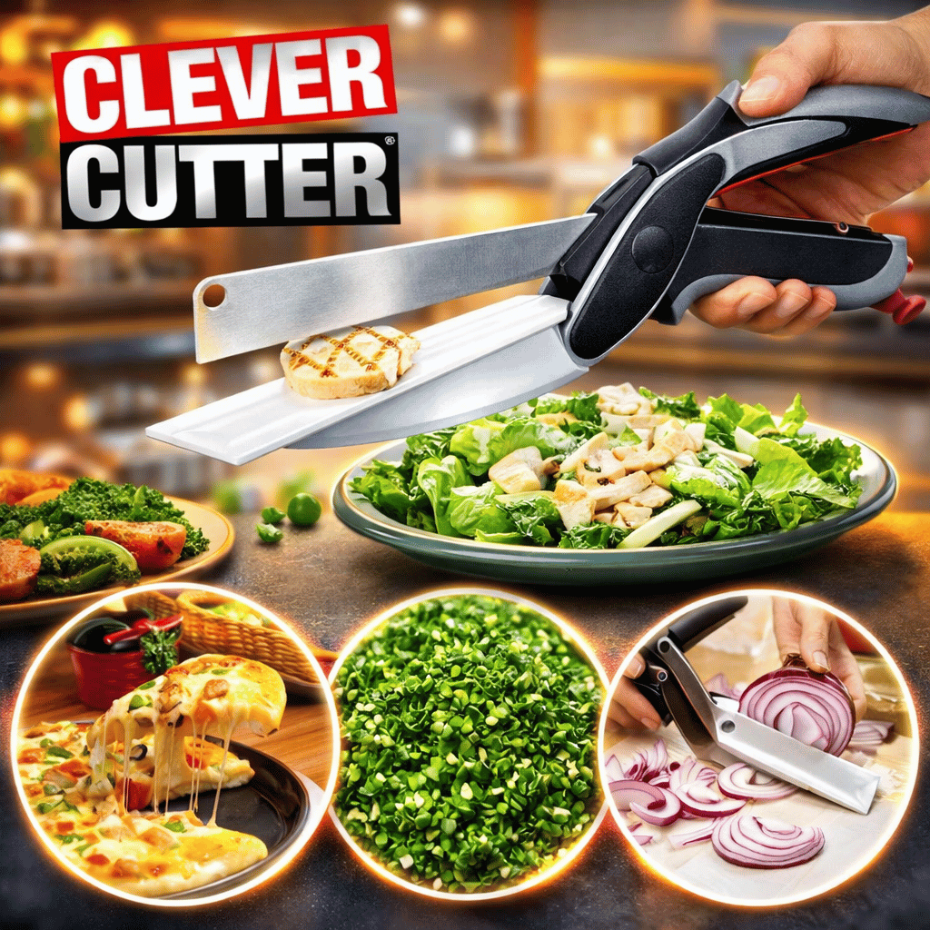2 In 1 Clever Cutter Kitchen Scissors Quick Vegetable Cutter Chopper
