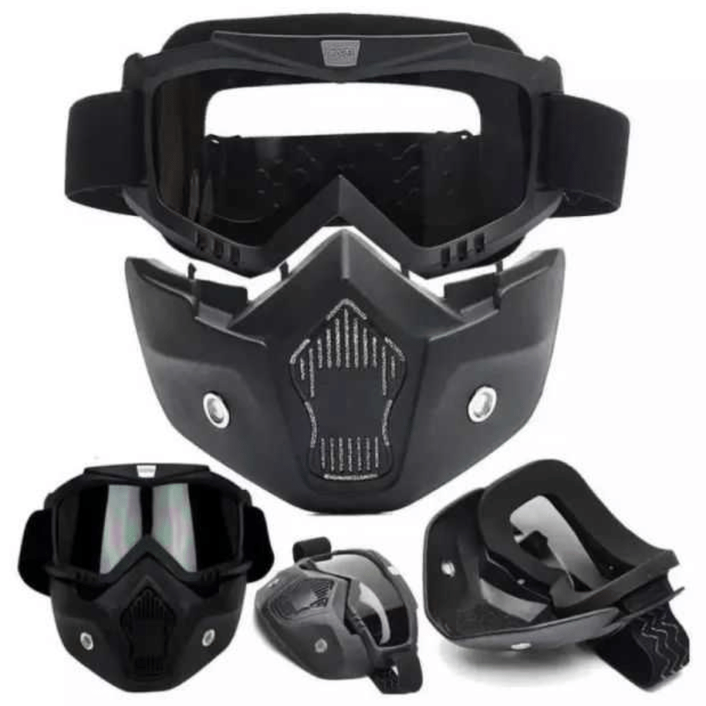 2 In 1 Motorcycle Bike Detachable Helmet Goggles Mask Blue Mercury
