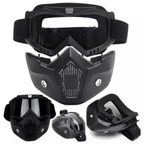 2 In 1 Motorcycle Bike Detachable Helmet Goggles Mask Blue Mercury