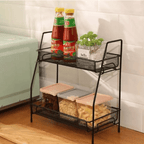 2 Tier Spice Rack vegetable Stand Folding Metal Spice Rack