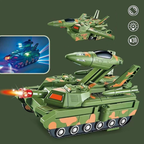 2‑in‑1 Military Aircraft & Tank Toy | Transformable Fighter Jet & Tank (Random colour)