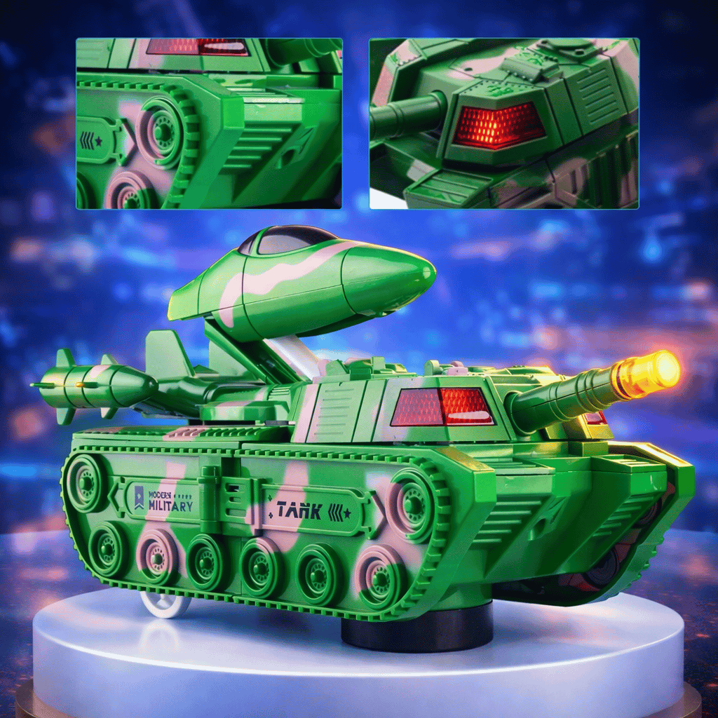 2‑in‑1 Military Aircraft & Tank Toy | Transformable Fighter Jet & Tank (Random colour)