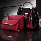 3-Piece Women’s Handbag Set – Stylish Tote Bag with Shoulder Pouch & Chain Clutch (Randam Color)