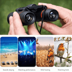 30x60 Compact Folding Binoculars, Folding Telescope With Clean Cloth
