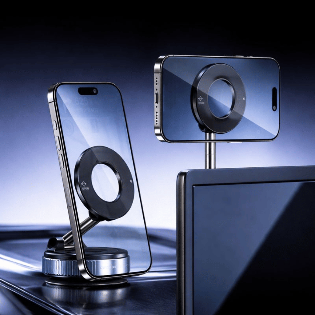 360° Magnetic Car Phone Holder With Strong Suction Base