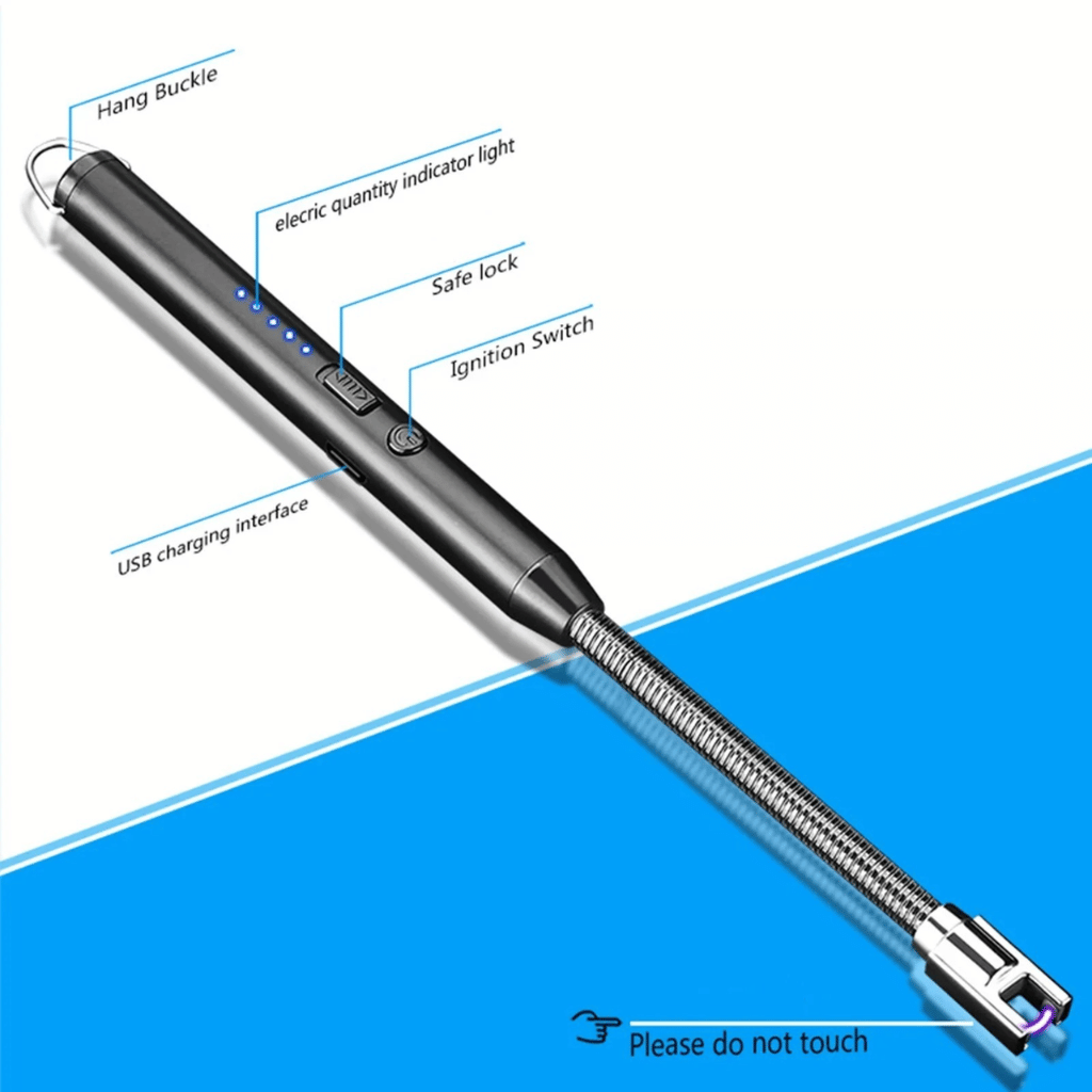 360° Outdoor Kitchen Lighter – USB Rechargeable Electronic Arc Lighter  (Random Colors)