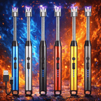 360° Outdoor Kitchen Lighter – USB Rechargeable Electronic Arc Lighter  (Random Colors)