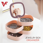 360° Rotating Jewelry Storage Box 4 Layers Portable Travel Jewellery Holder