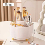 360° Rotating Makeup Brush Holder – Dust-Proof Organizer with Transparent Lid