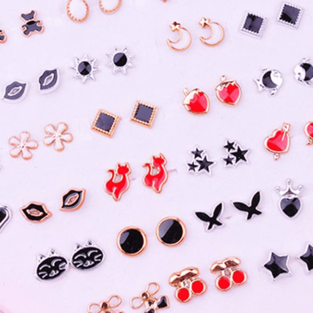 36 Pairs Of Random Beautiful Ear studs Silicon With Back Stopper