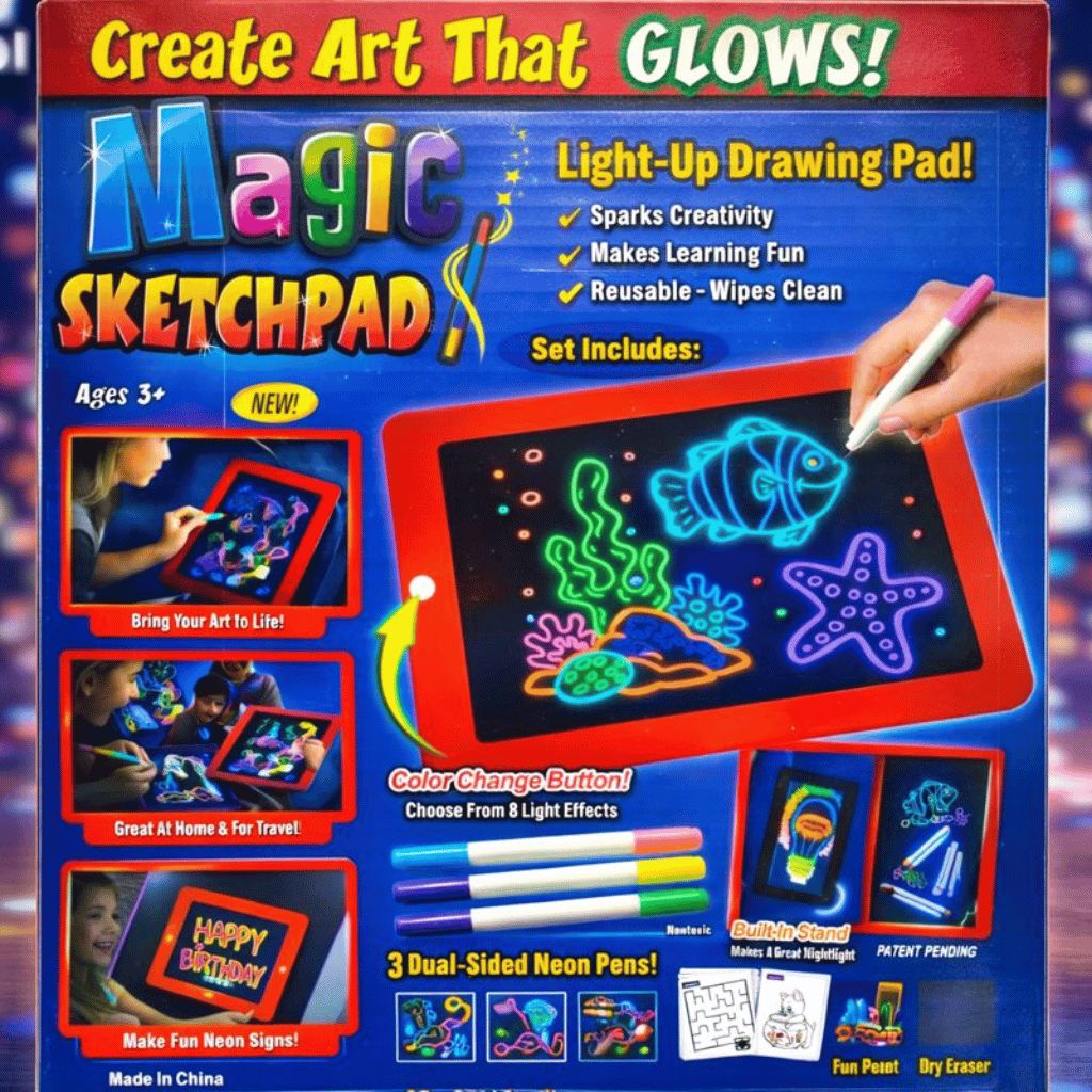 3D Magic LED Drawing Pad & Sketch Tablet for Art 8 Light Effect