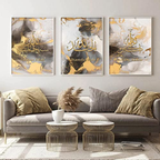 3PCS Golden Arabic Calligraphy Allah Wall Pictures