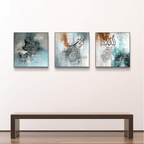 3PCS Islamic Calligraphy Wall Frame Set  Arabic Calligraphy Art for Bedroom and Drawing Room Decor