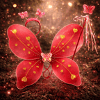 3 Pcs Set Kids Baby Fairy Wings Fashion Butterfly Wings Dress Up Party (Random Color)