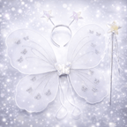 3 Pcs Set Kids Baby Fairy Wings Fashion Butterfly Wings Dress Up Party (Random Color)
