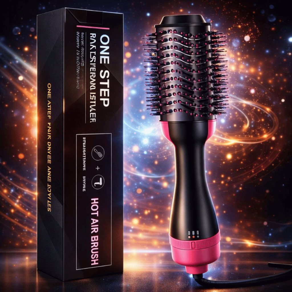 3‑in‑1 Hair Dryer with Comb, Hair Straightener & Curler for Easy Styling