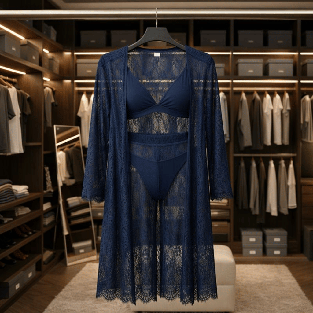 4-Piece Nightwear Set – Stylish Lounge And Sleepwear Including Gown, Bra, Panty, And Trouser  Free-Size