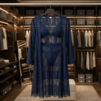 4-Piece Nightwear Set – Stylish Lounge And Sleepwear Including Gown, Bra, Panty, And Trouser  Free-Size