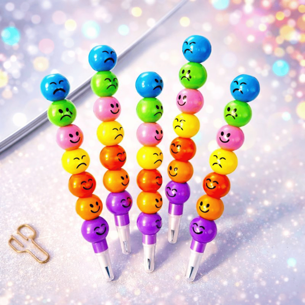 4 Pcs Smiley Cartoon Stationery Pencils and Gifts (Random Color)