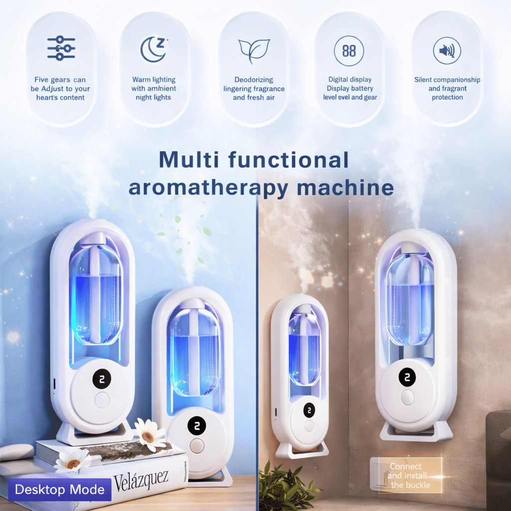 5-Mode Rechargeable Aromatic Diffuse Oil Air Freshener for Bedroom (50ml)