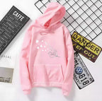 Feather Print Cotton Hoodie for Men and Women