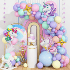 57 Pcs Pastel Unicorn Birthday Decoration Set