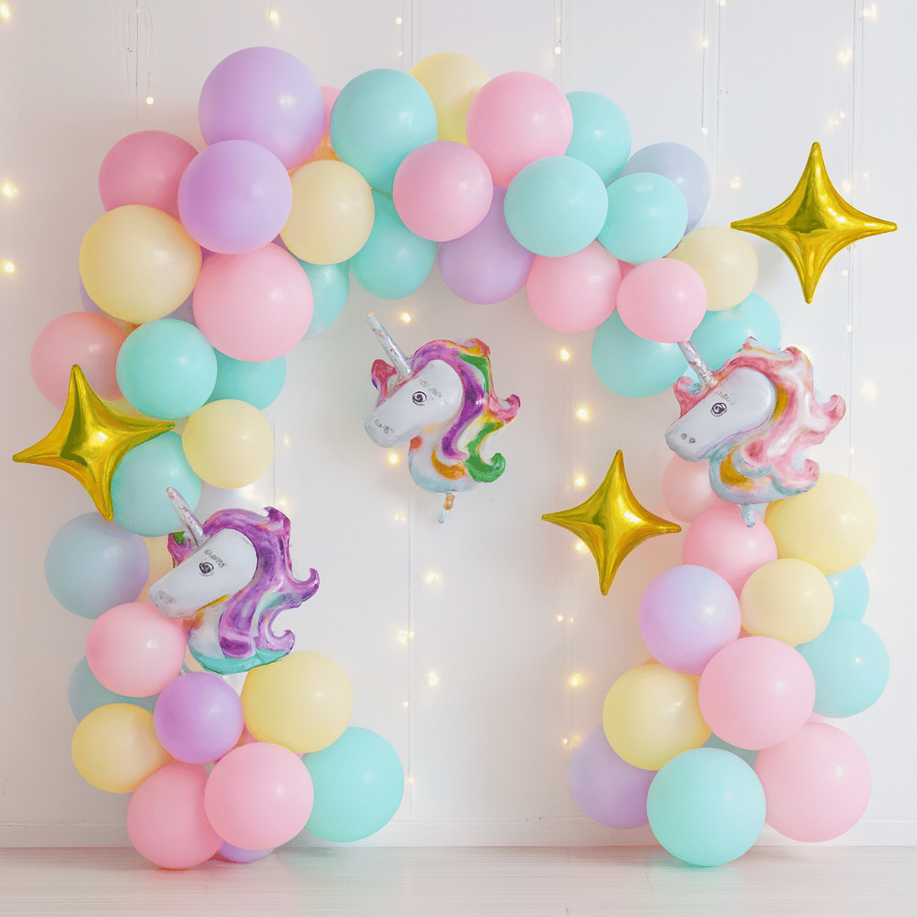 57 Pcs Pastel Unicorn Birthday Decoration Set