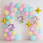 57 Pcs Pastel Unicorn Birthday Decoration Set