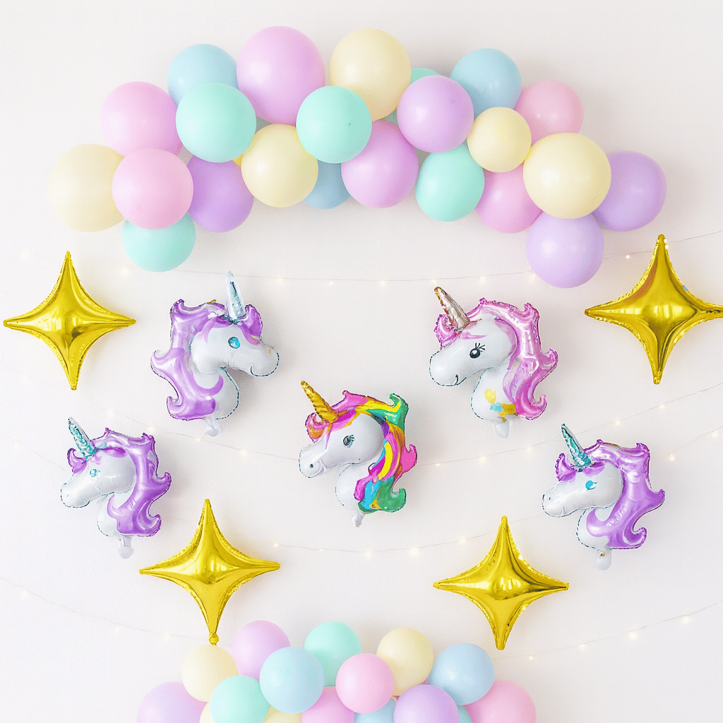 57 Pcs Pastel Unicorn Birthday Decoration Set
