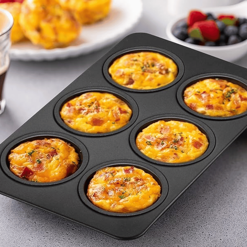 6-Cup Muffin Pan Non Stick Carbon Steel Cupcake Baking Tray