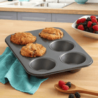 6-Cup Muffin Pan Non Stick Carbon Steel Cupcake Baking Tray