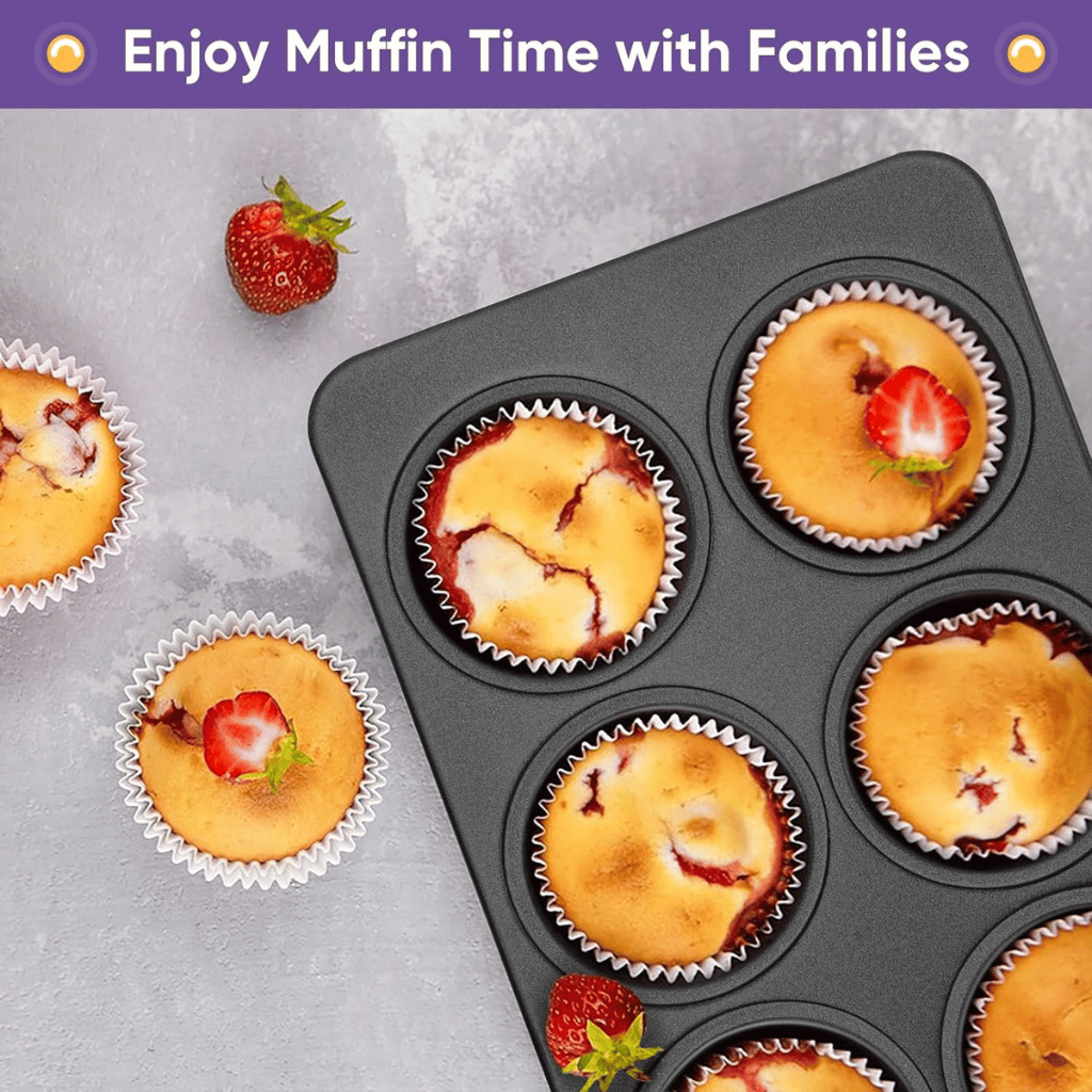 6-Cup Muffin Pan Non Stick Carbon Steel Cupcake Baking Tray