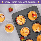 6-Cup Muffin Pan Non Stick Carbon Steel Cupcake Baking Tray