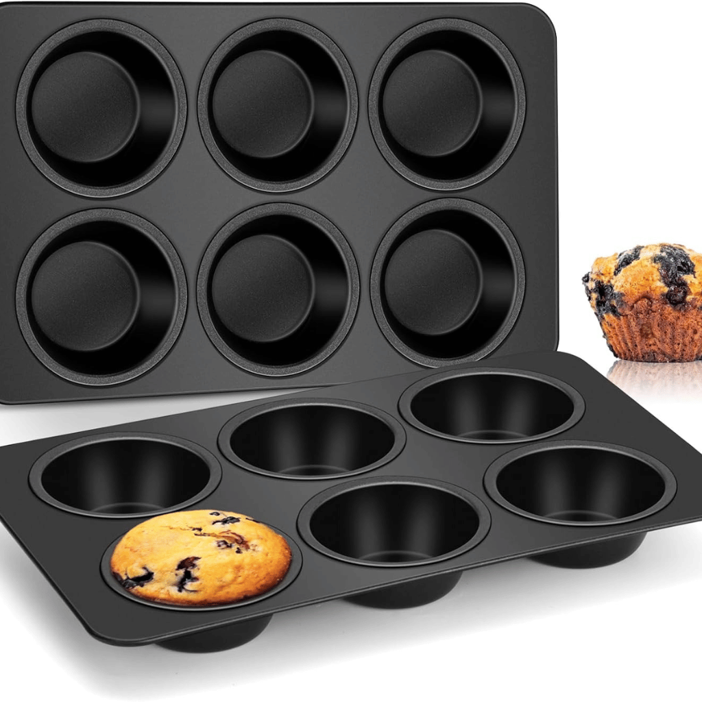 6-Cup Muffin Pan Non Stick Carbon Steel Cupcake Baking Tray