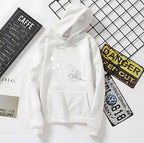Feather Print Cotton Hoodie for Men and Women