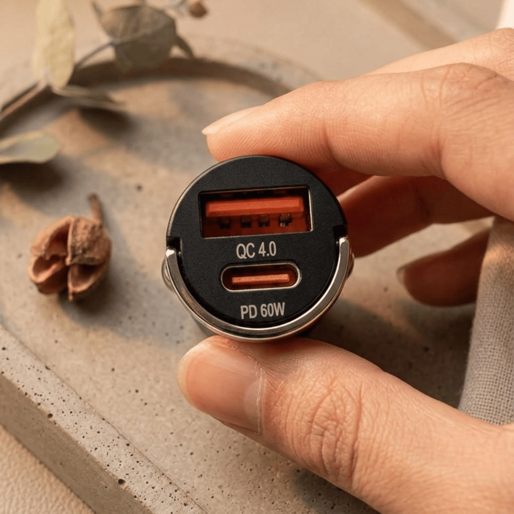 60W QC 4.0 Fast Car Charger Dual Port High Quality Multi Device Charging